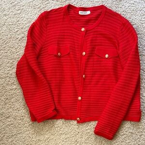 Grace Karin Bold Red Cardigan Sweater- excellent condition- like new.